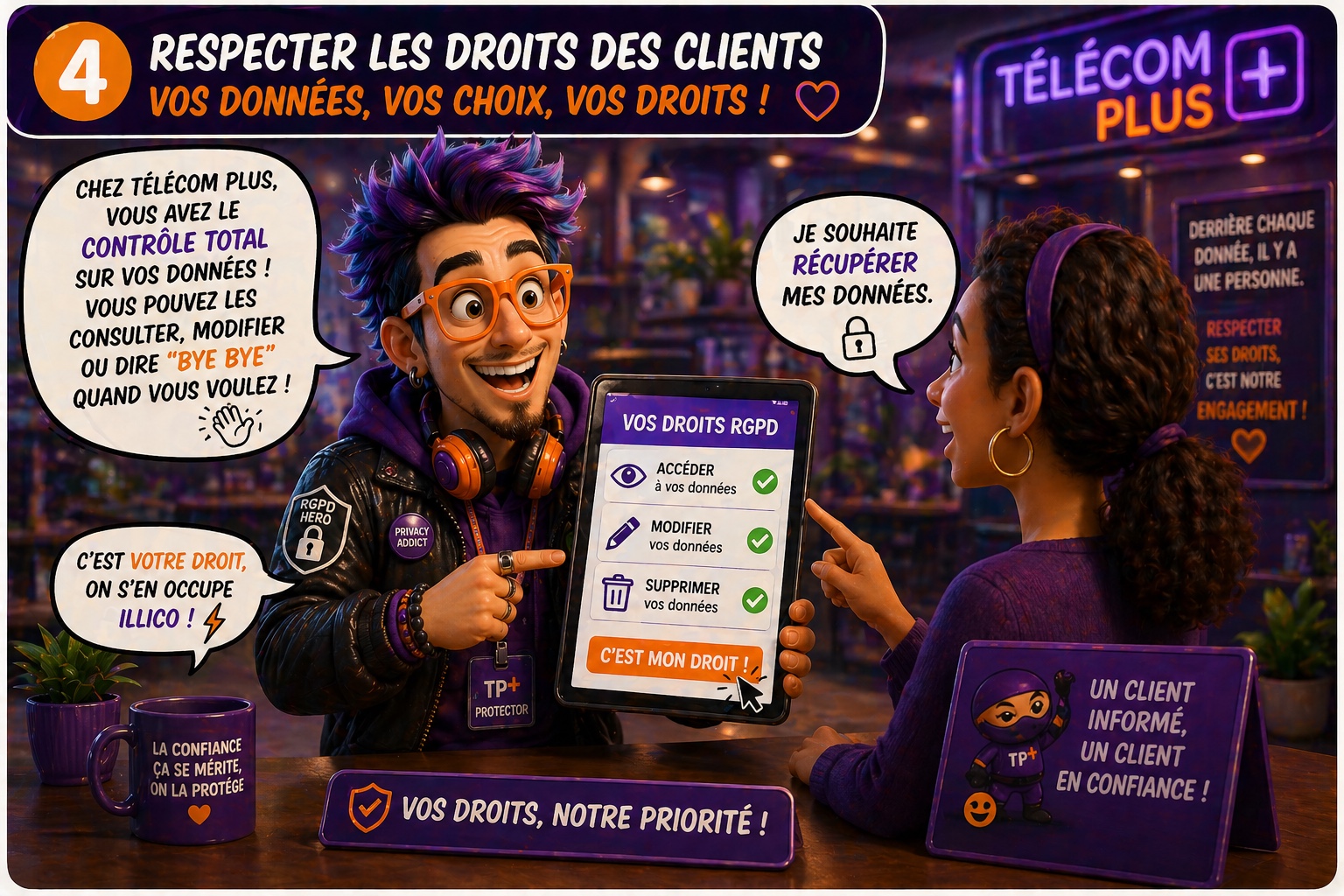Planche de bande dessinée pédagogique sur le RGPD - Case 5
